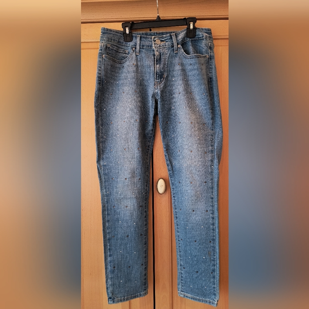 Levi's Women's 711 Skinny Blue Jeans 29 Rhinestone Stretch